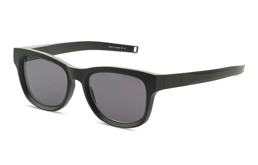 A close up shot of DITA LANCIER LSA-711 sunglasses in Matte Black (Sea Lens - Grey Polarized) DLS711-A-01.